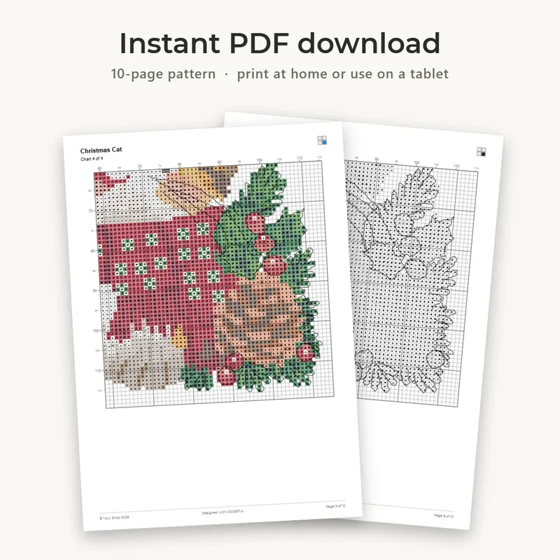 Instant PDF download: colour and black and white chart pages