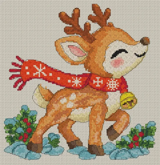 Christmas Reindeer cross stitch pattern